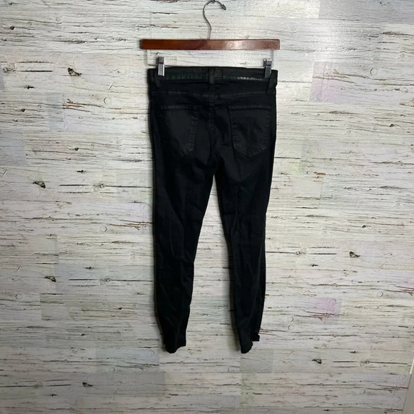 Current Elliott Black Soho Zip Stiletto Faux Leather Coated Jeans size 25 - Picture 8 of 10